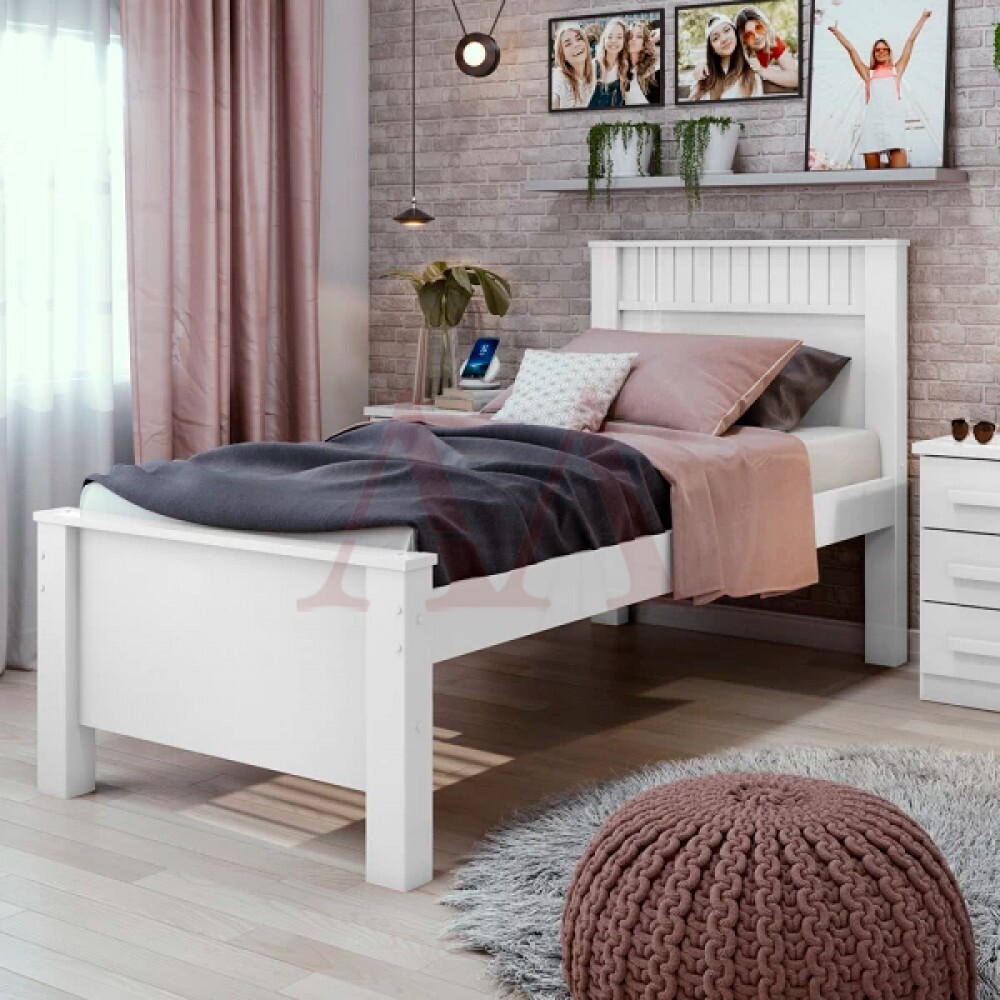 Cama Lopas Solteiro Athenas Plus sem Auxiliar Branco