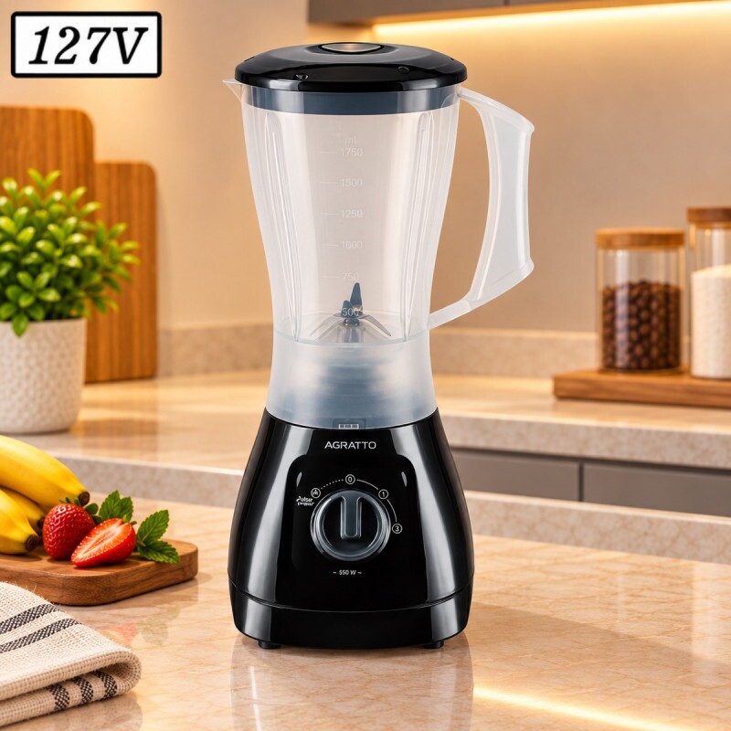 Liquidificador Agratto Forza Lqlf-01 Leitoso 850W 2 Vel 127V Preto