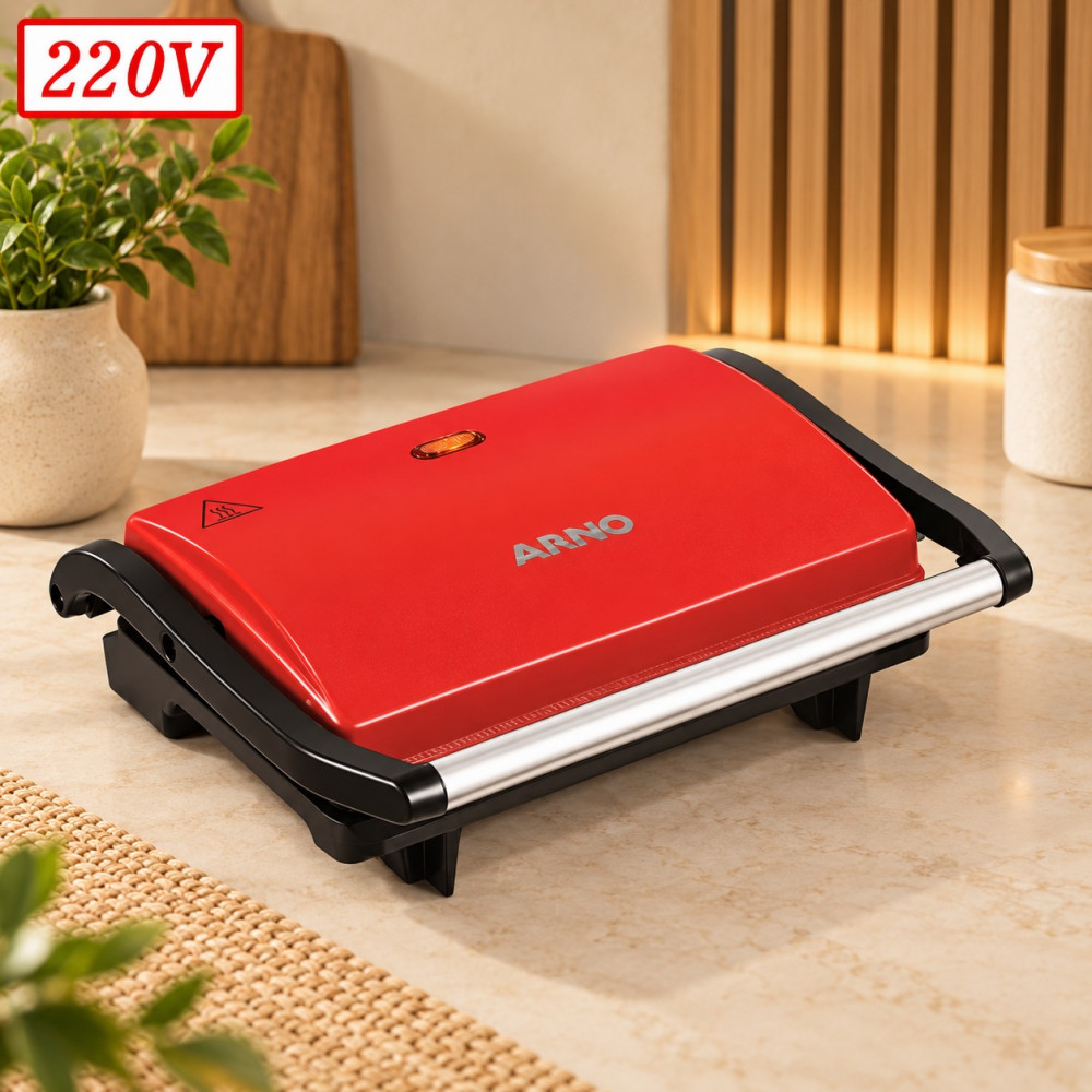 Sanduicheira Grill Arno Compact Uno 760W 220V Vermelha