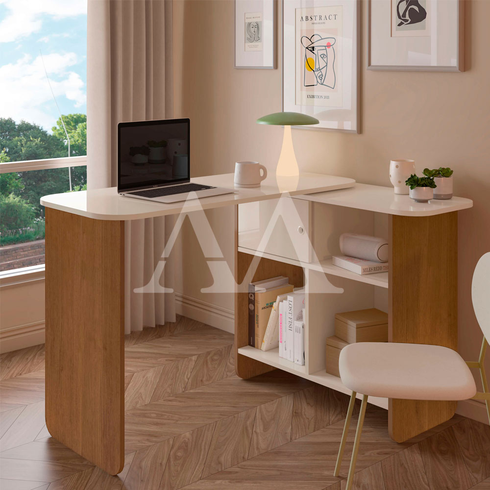Escrivaninha Artely Nomad 1 Porta Correr Cinamomo / Off White