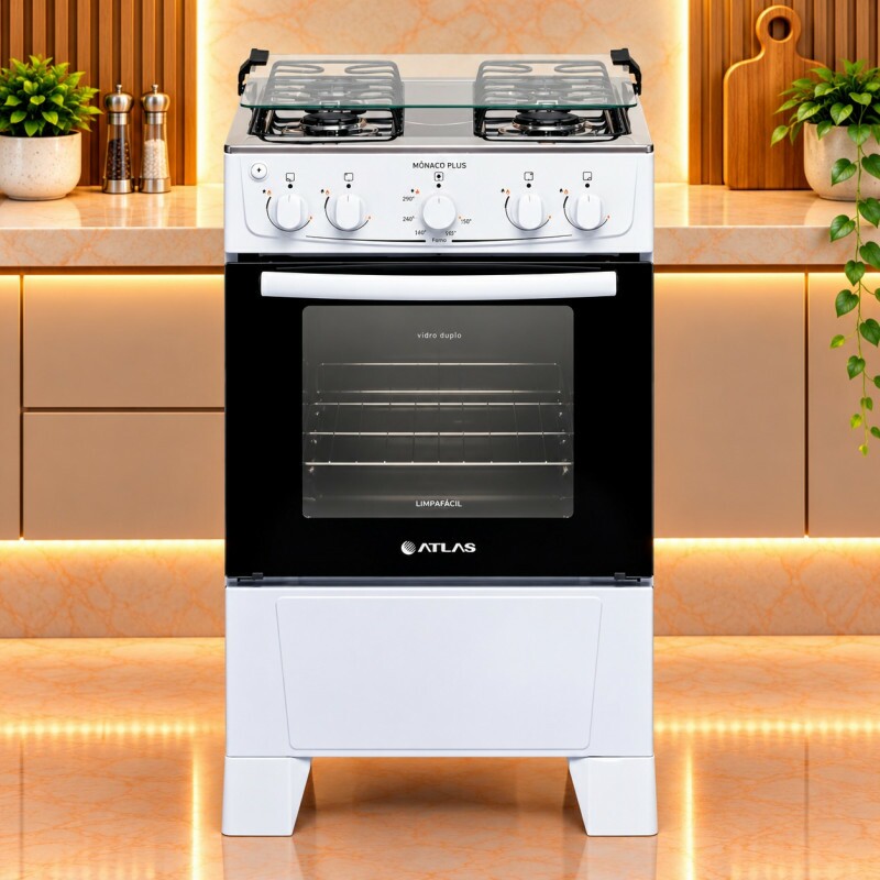 Fogao 4B Atlas Monaco Plus Branco