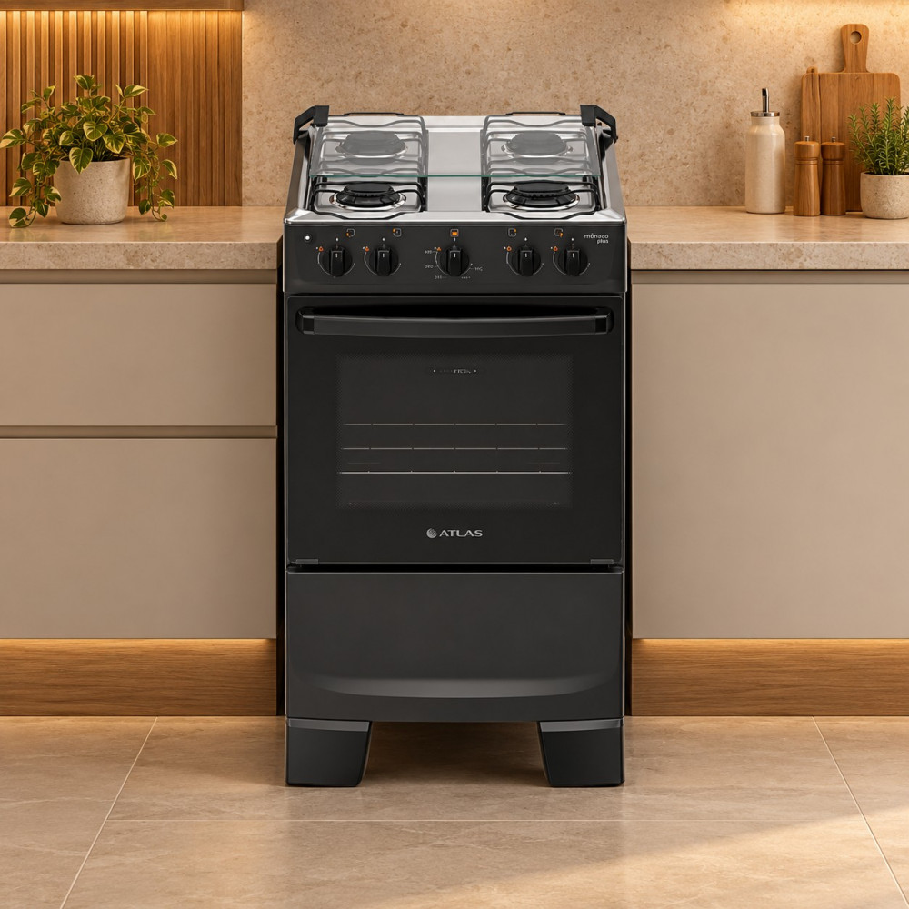 Fogao 4B Atlas Monaco Plus Preto 25