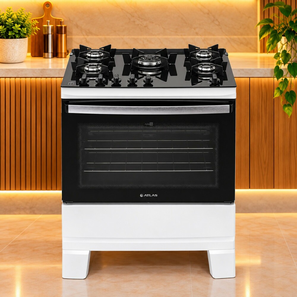 Fogao 5B Atlas Agile Up Mesa Vidro Branco 25