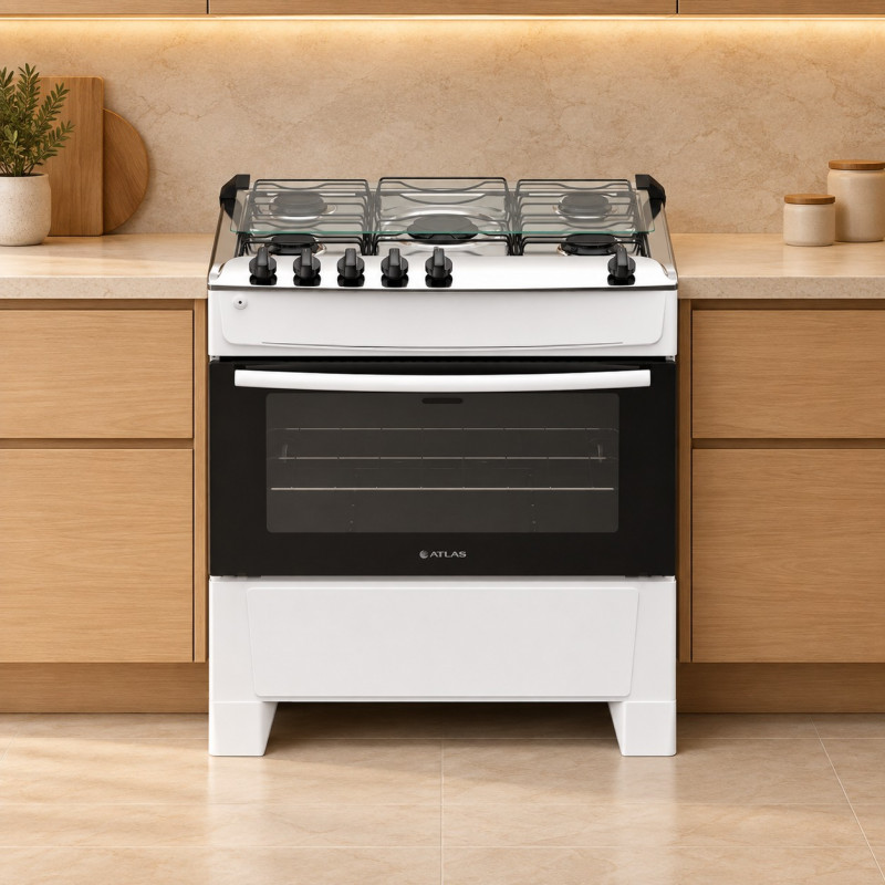 Fogao 5B Atlas Milao Top Branco 25
