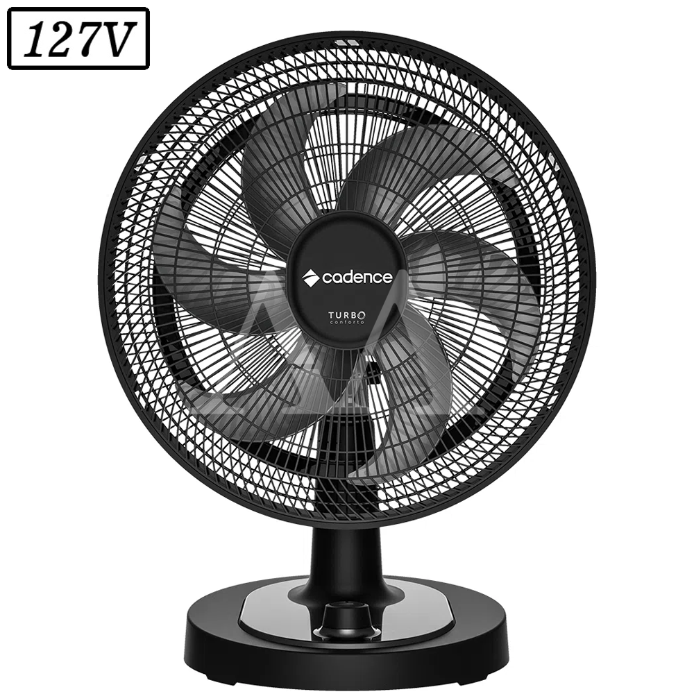 Ventilador Cadence Turbo Conforto 42CM 6 Pas 3 Vel 127V Preto