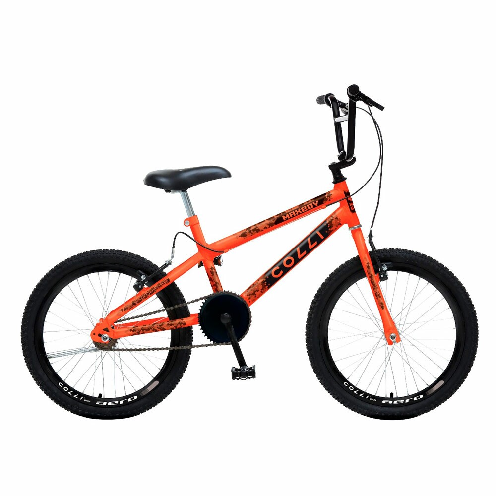 Bicicleta Colli Max Boy Cross Aro 20 sem Marcha Laranja Neon
