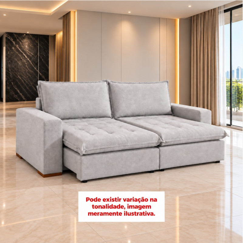 Estofado Design Milano Retratil Cama Saturno Gelo