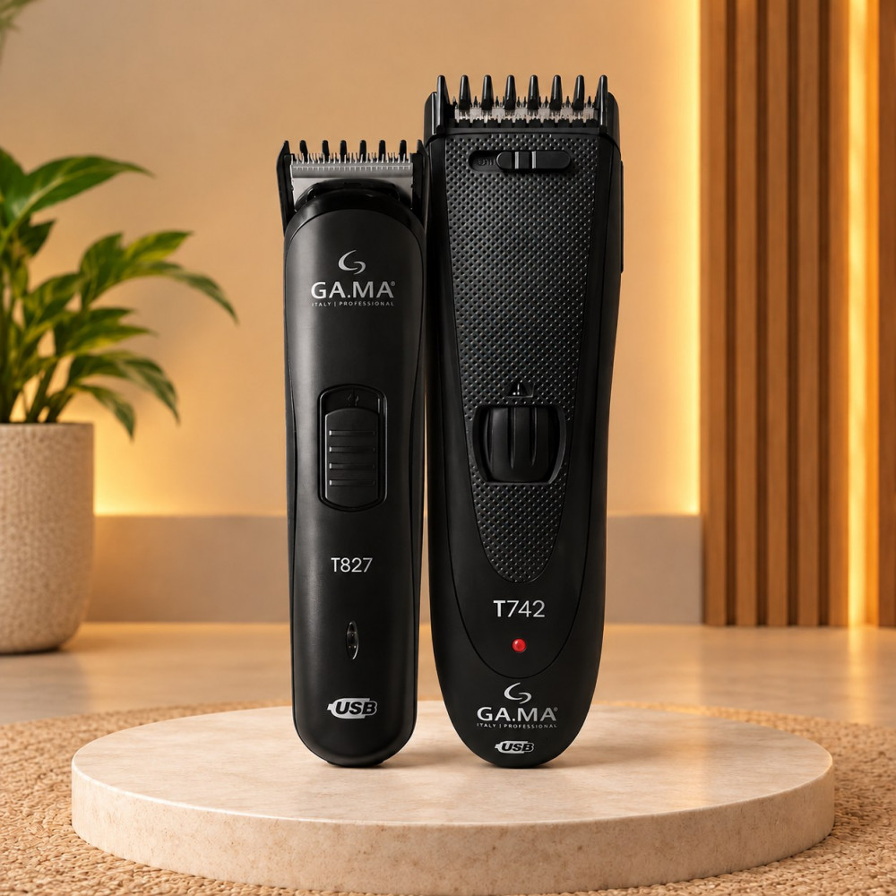 Kit Maquina Cortar Cabelo Gama Black Titanium Usb