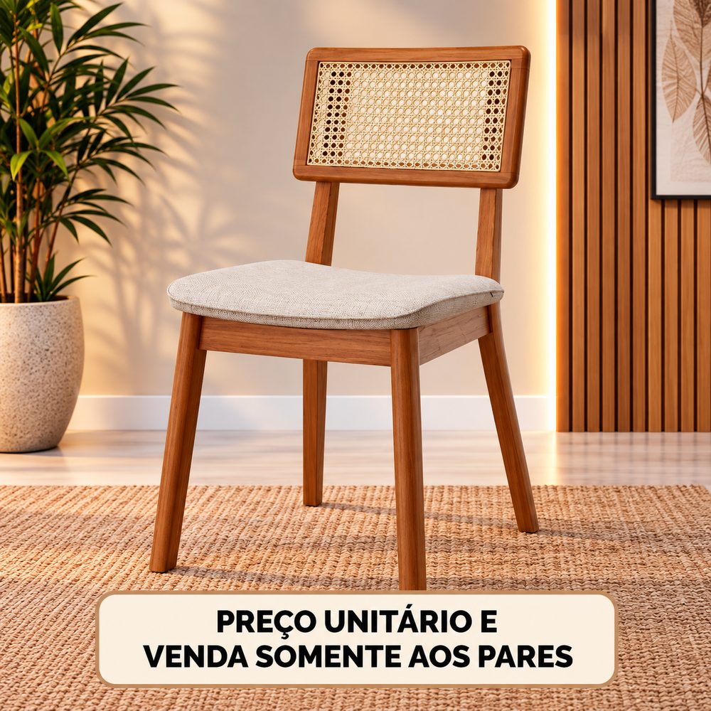 Cadeira Imcal Classic Palha Linho Nature