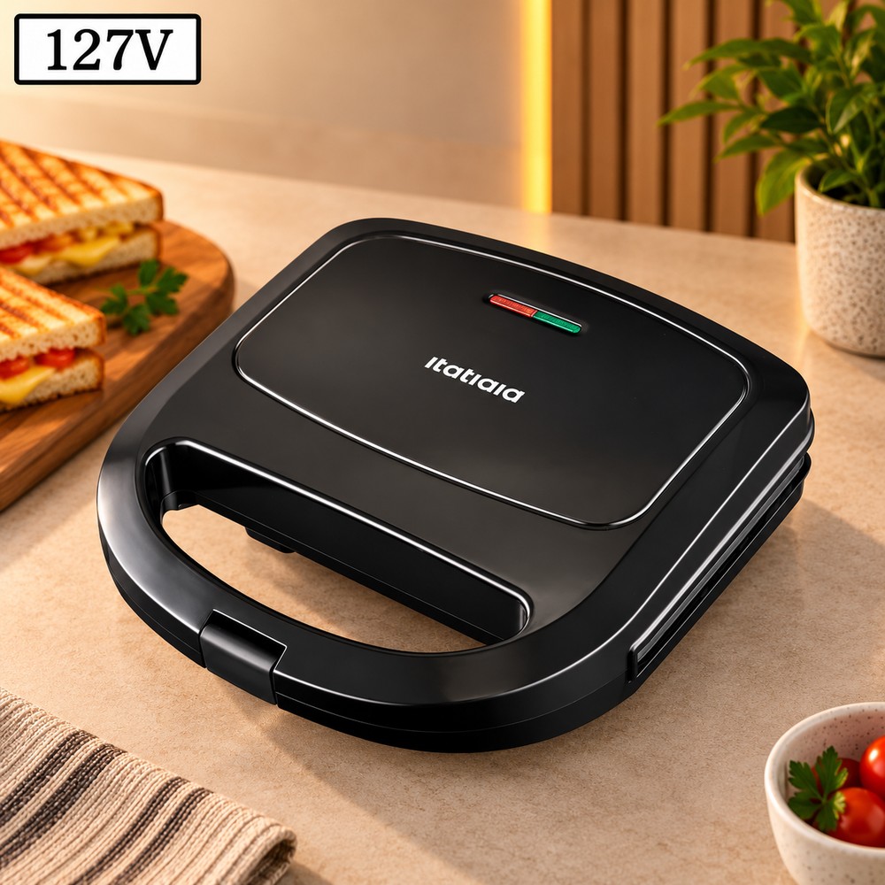 Sanduicheira Grill Itatiaia Essencial 750W 127V Preta