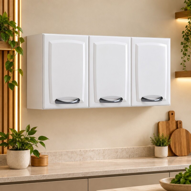 Armário Itatiaia 3 Portas Abrir sem Vidro New Premium 120 Branco 1858