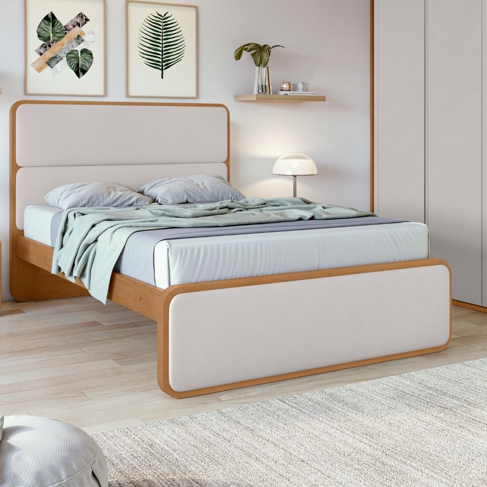 Cama Lopas Casal Loop Bege/Corano Amendoa Clean