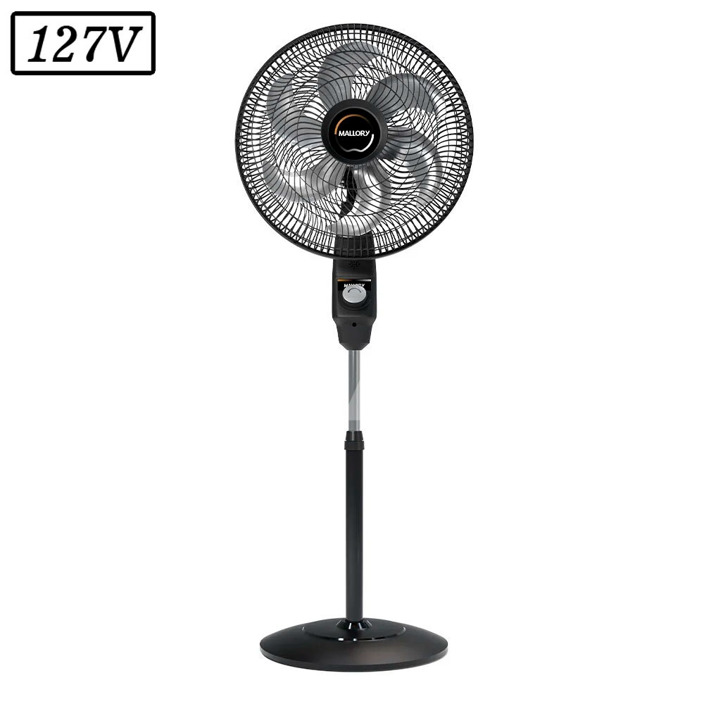 Ventilador Mallory Eolo Coluna 40CM 6 Pas 3 Vel 127V Preto/Grafite