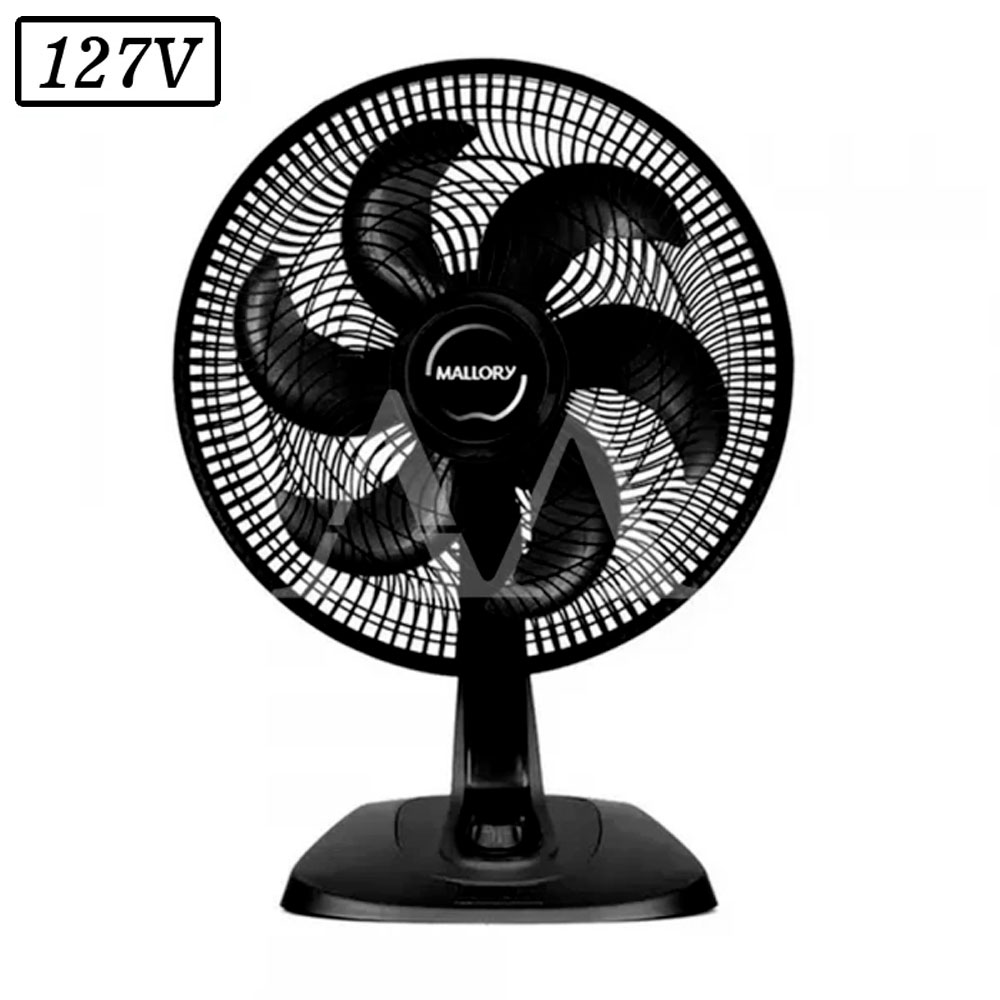 Ventilador Mallory Turbo Fresh 2 Em 1 40CM 6 Pas 3 Vel 127V Preto