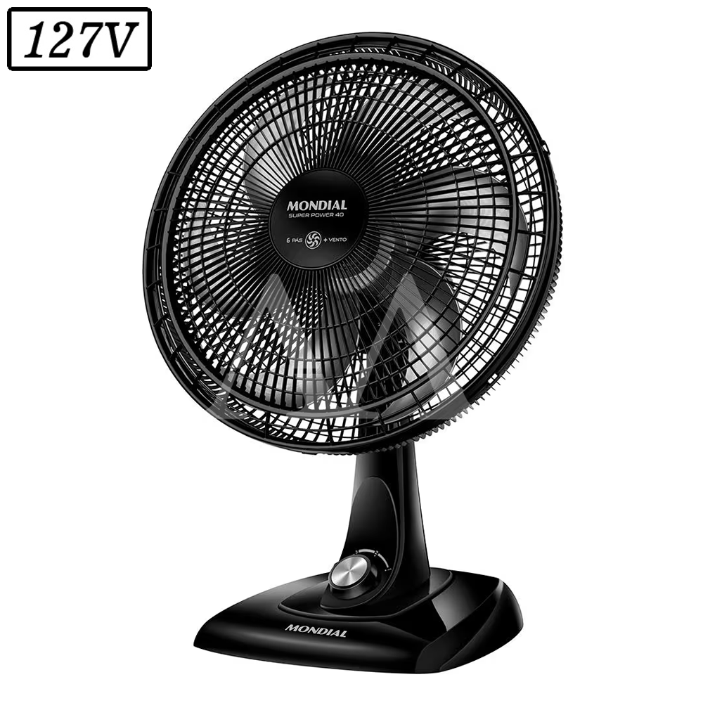 Ventilador Mondial Vsp40b Super Power 40CM 6 Pas 3 Vel 127V Preto