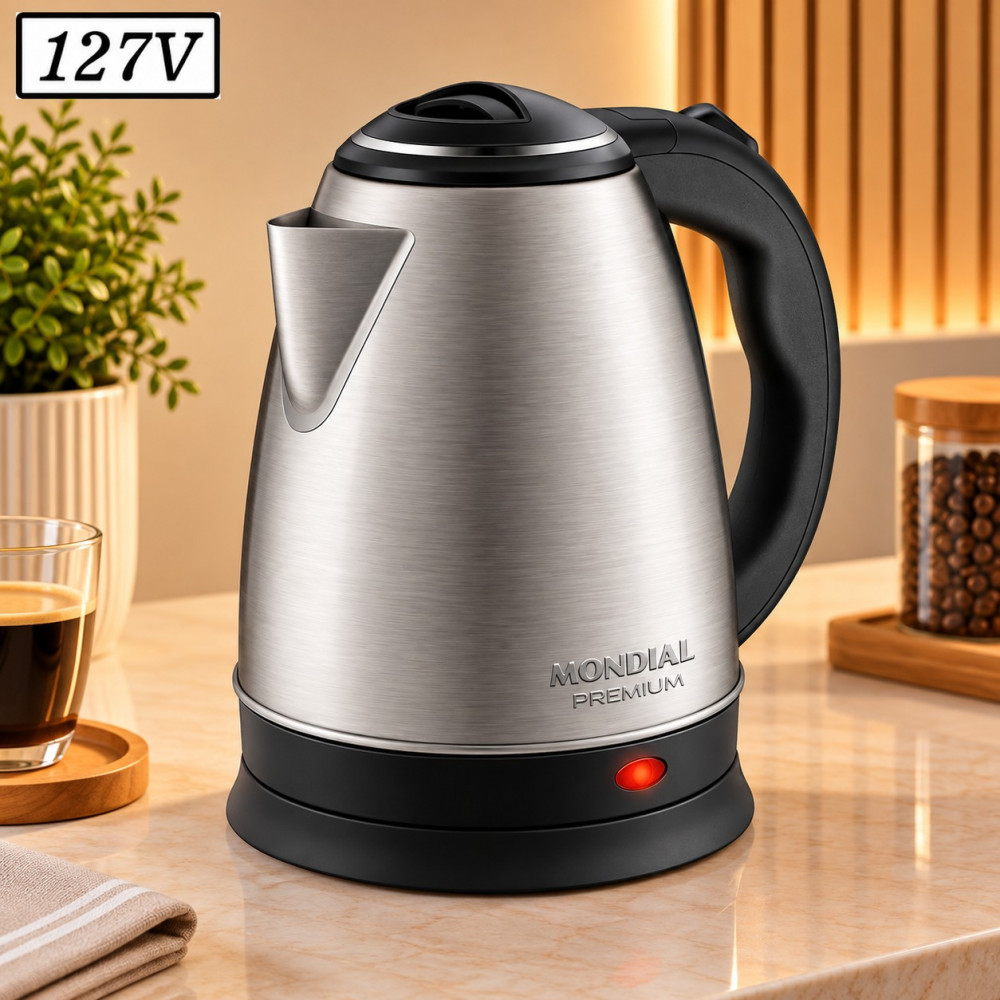 Chaleira Eletrica Mondial Ce06 Pratic 1200W 127V Inox