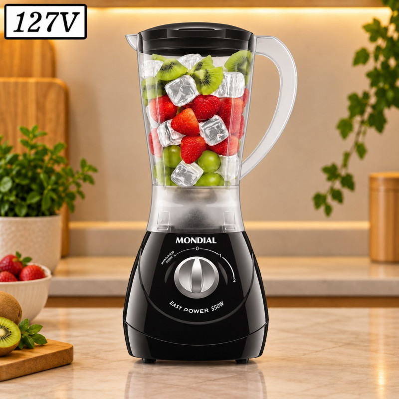 Liquidificador Mondial 2 Vel 127V Preto
