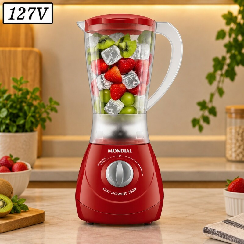 Liquidificador Mondial 2VEL 127V Vermelho