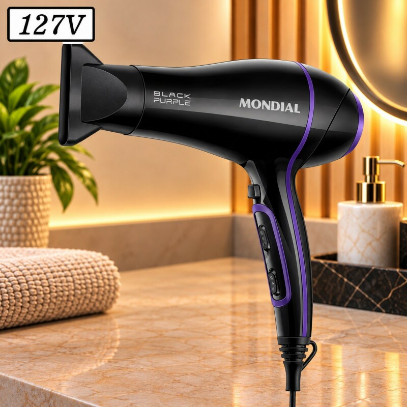 Secador de Cabelo Mondial Black Purple Scn-01 2000W 127V