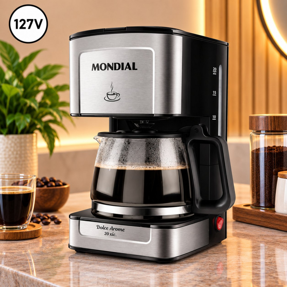 Cafeteira Mondial 550W Filtro 127V Inox