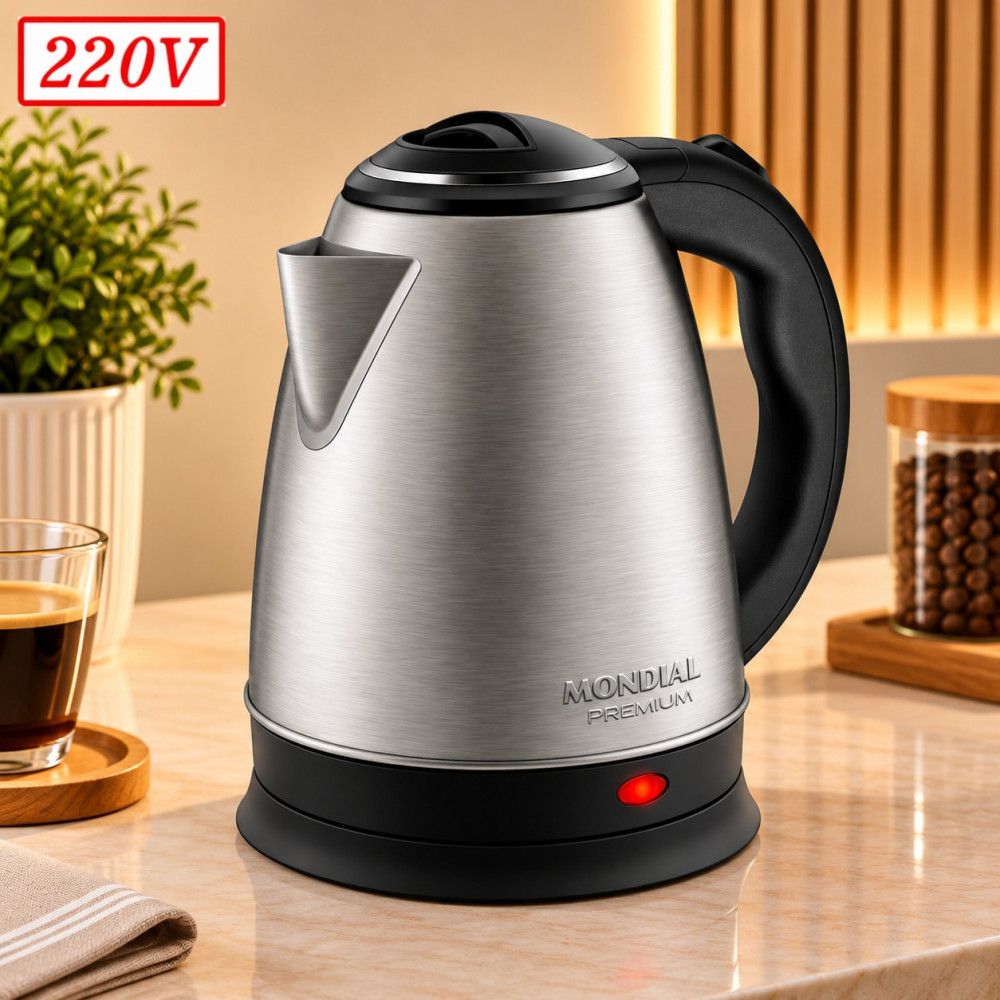 Chaleira Eletrica Mondial Ce06 Pratic 1200W 220V Inox