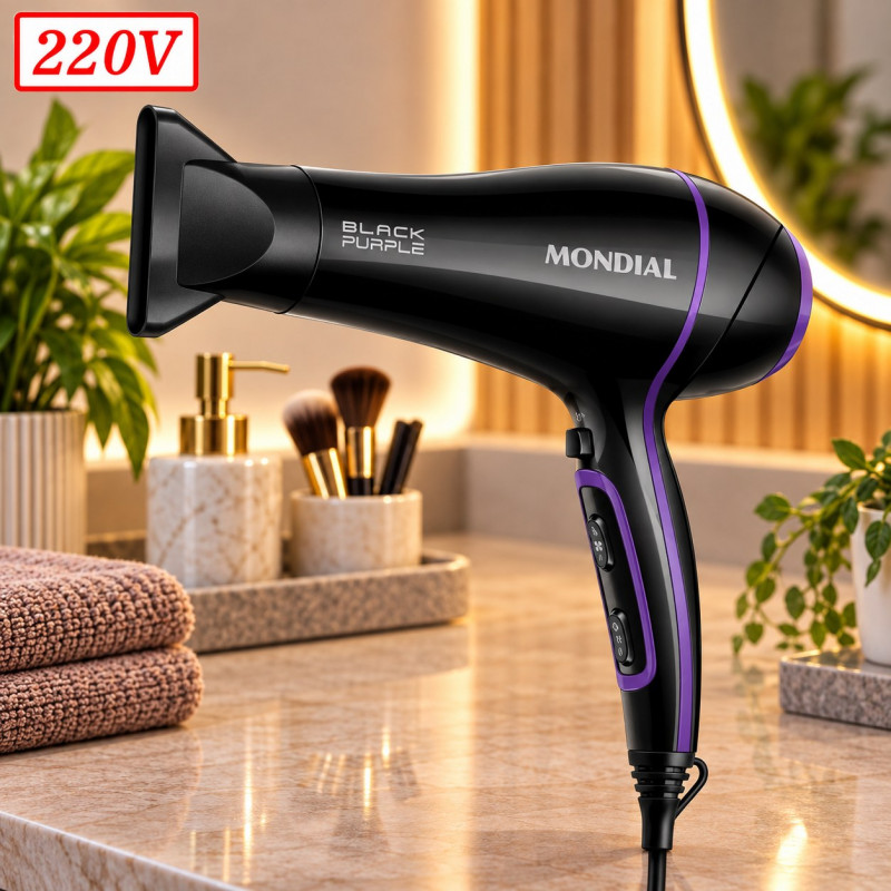 Secador de Cabelo Mondial Black Purple Scn-01 2000W 220V