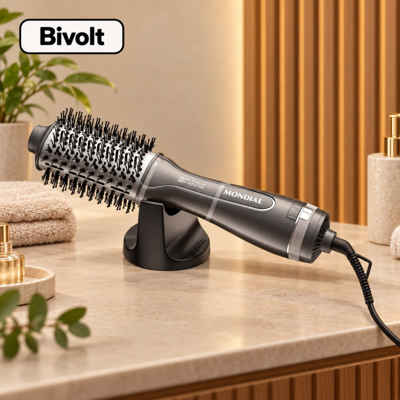 Escova Secadora Mondial Space Shine Es-20 1300W Bivolt Grafite