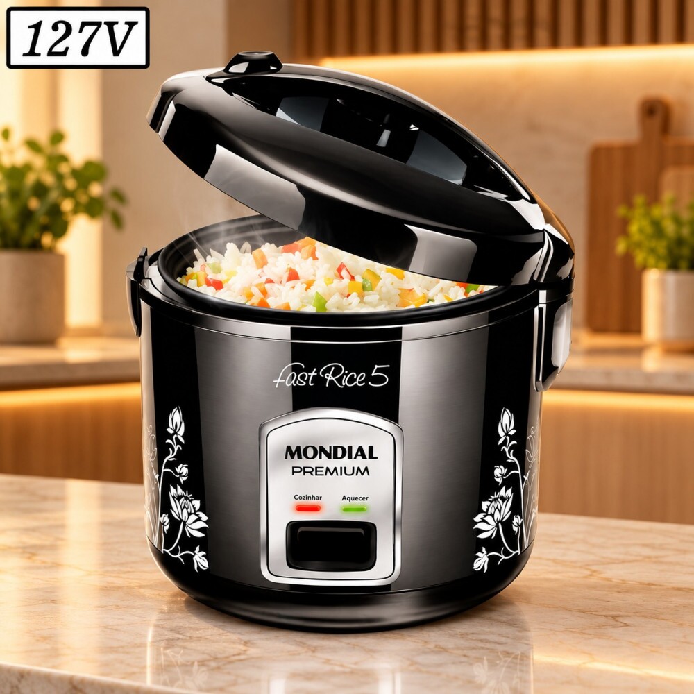 Panela Eletrica Mondial Npe-08-5x Fast Rice 5 Premium 400W 127V Preta