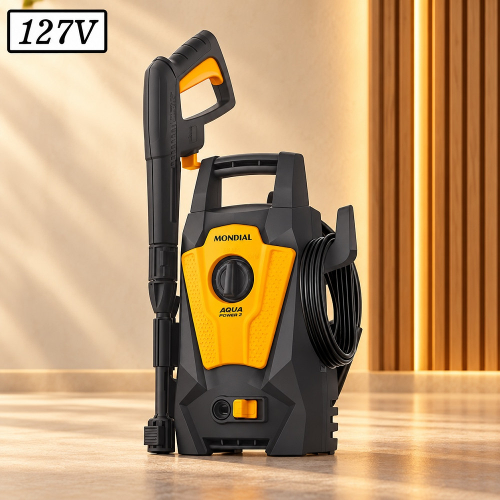 Lavadora Alta Pressao Mondial Lap-01-gy Aqua Power I 1400W 127V Cinza/Amarela