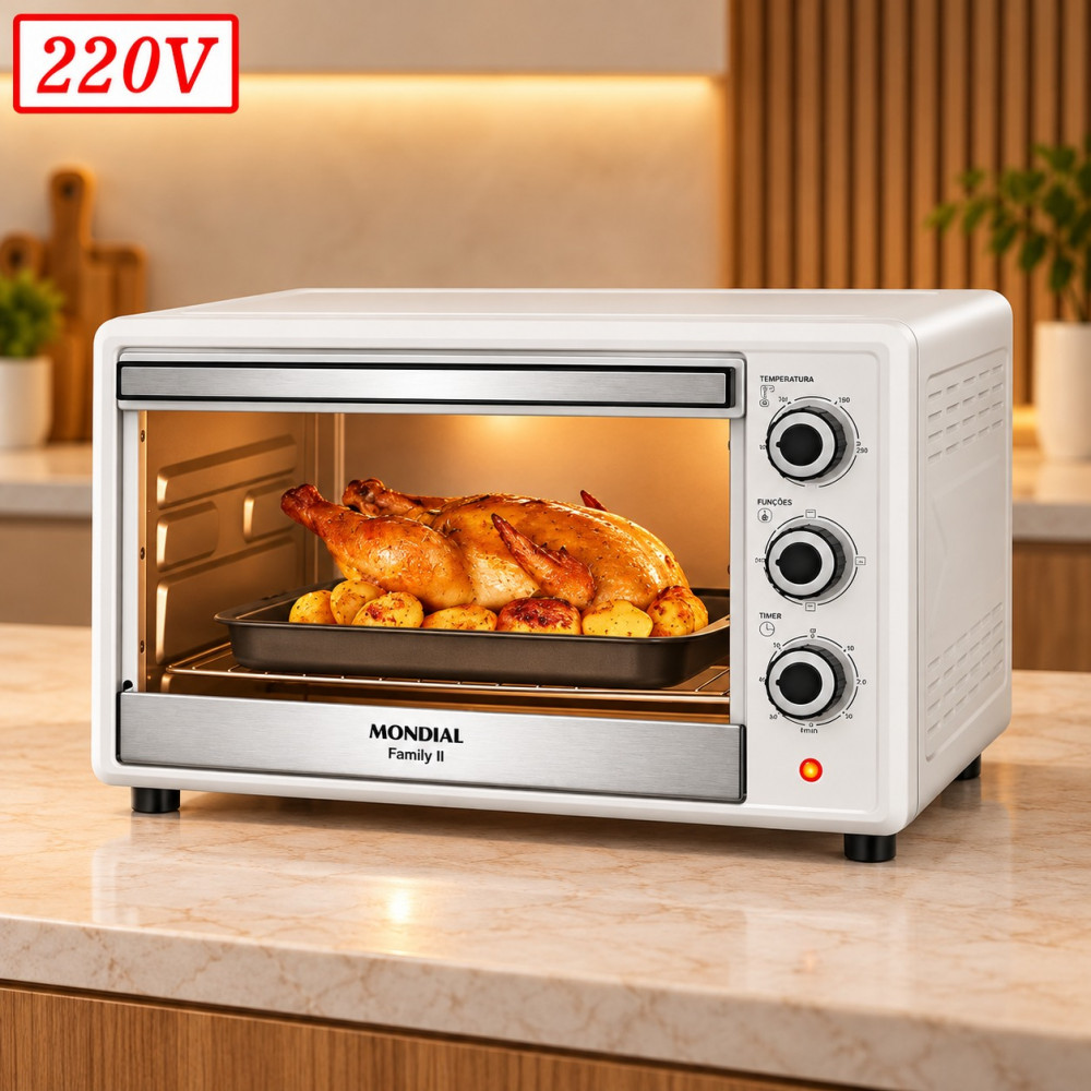Forno Eletrico Mondial Frn-42-w Family Ii 42L 1600W 220V Branco/Inox