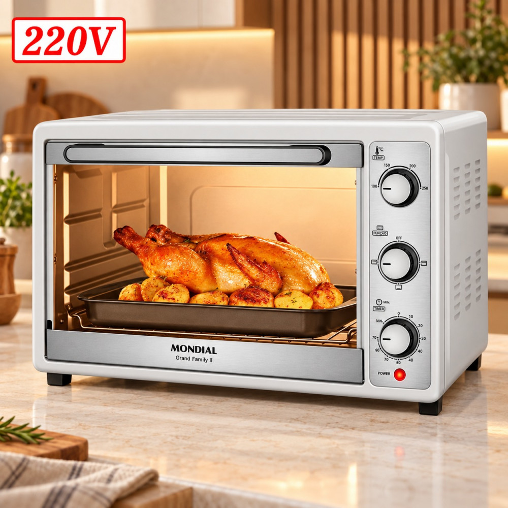 Forno Eletrico Mondial Frn-52-w Grand Family Ii 52L 1800W 220V Branco/Inox