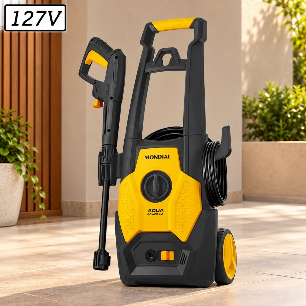 Lavadora Alta Pressao Mondial Lap-02-gy Aqua Power Ii 1500W 127V Cinza/Amarela