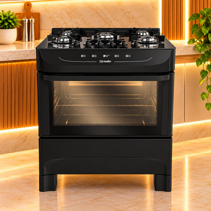 Fogao 5B Mueller Mfv5bb Mesa Vidro Preto