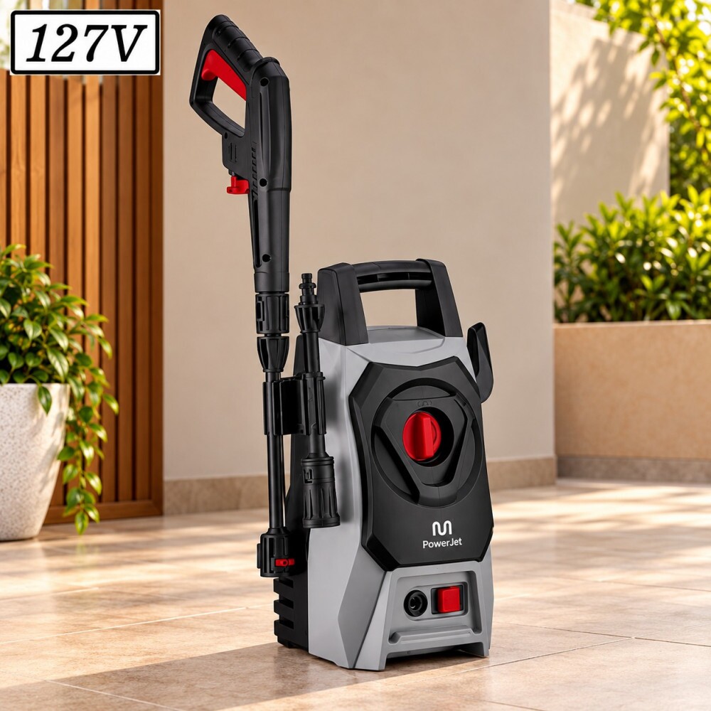 Lav Alta Pressao Multilaser Powerjet 1400W 1500PSI 127V Cinza