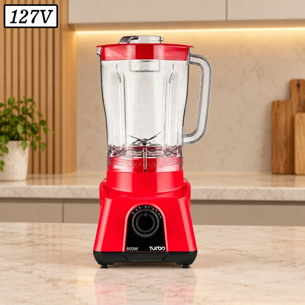 Liquidificador Multilaser Turbo 900W 8 Vel 127V Vermelho