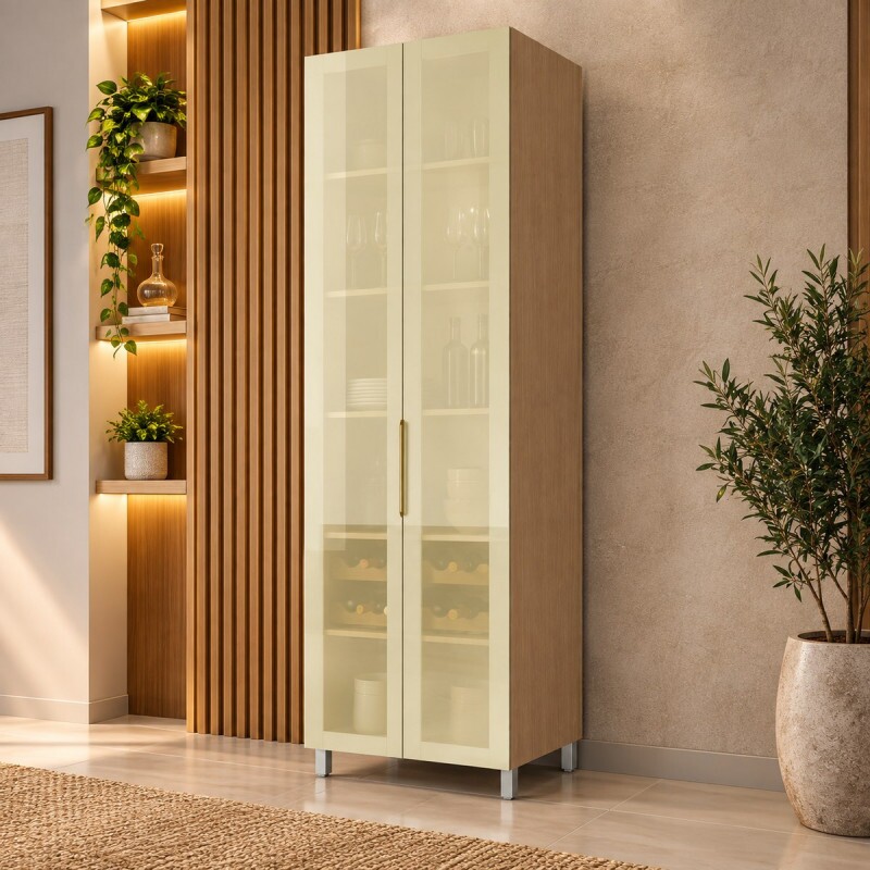 Cristaleira Nesher 2 Portas Reflecta 70CM Carvalho 501223