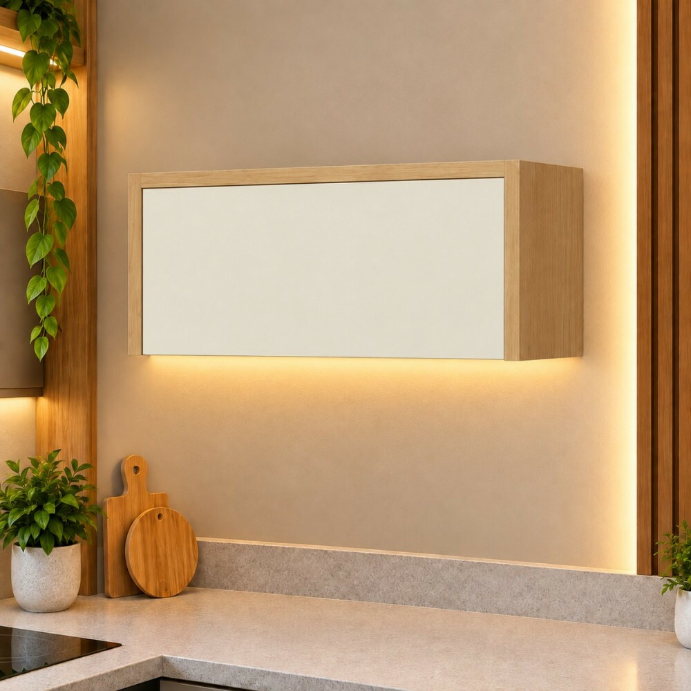 Armário Nesher 1 Porta Abrir Condessa 80CM Carvalho/Greige 500968