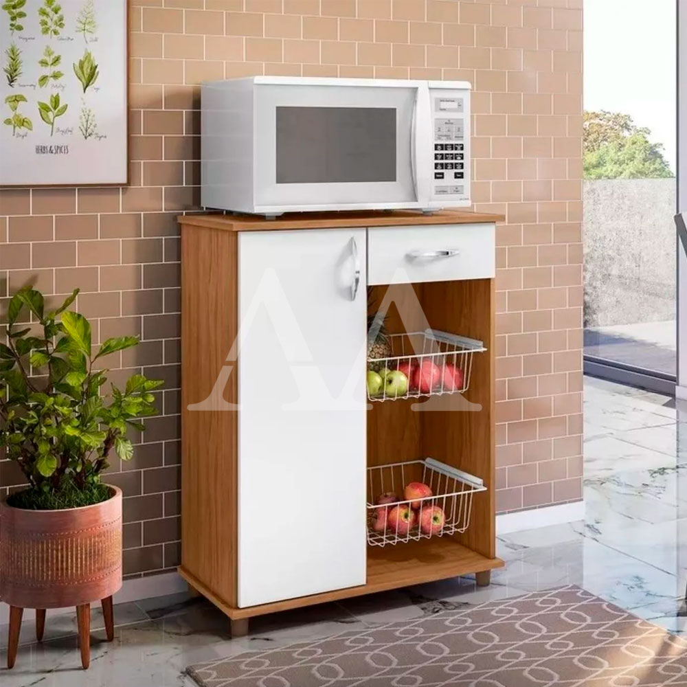 Fruteira Notavel 1 Porta 1 Gaveta 2 Cestas Belize New Freijo Trend/Branco New