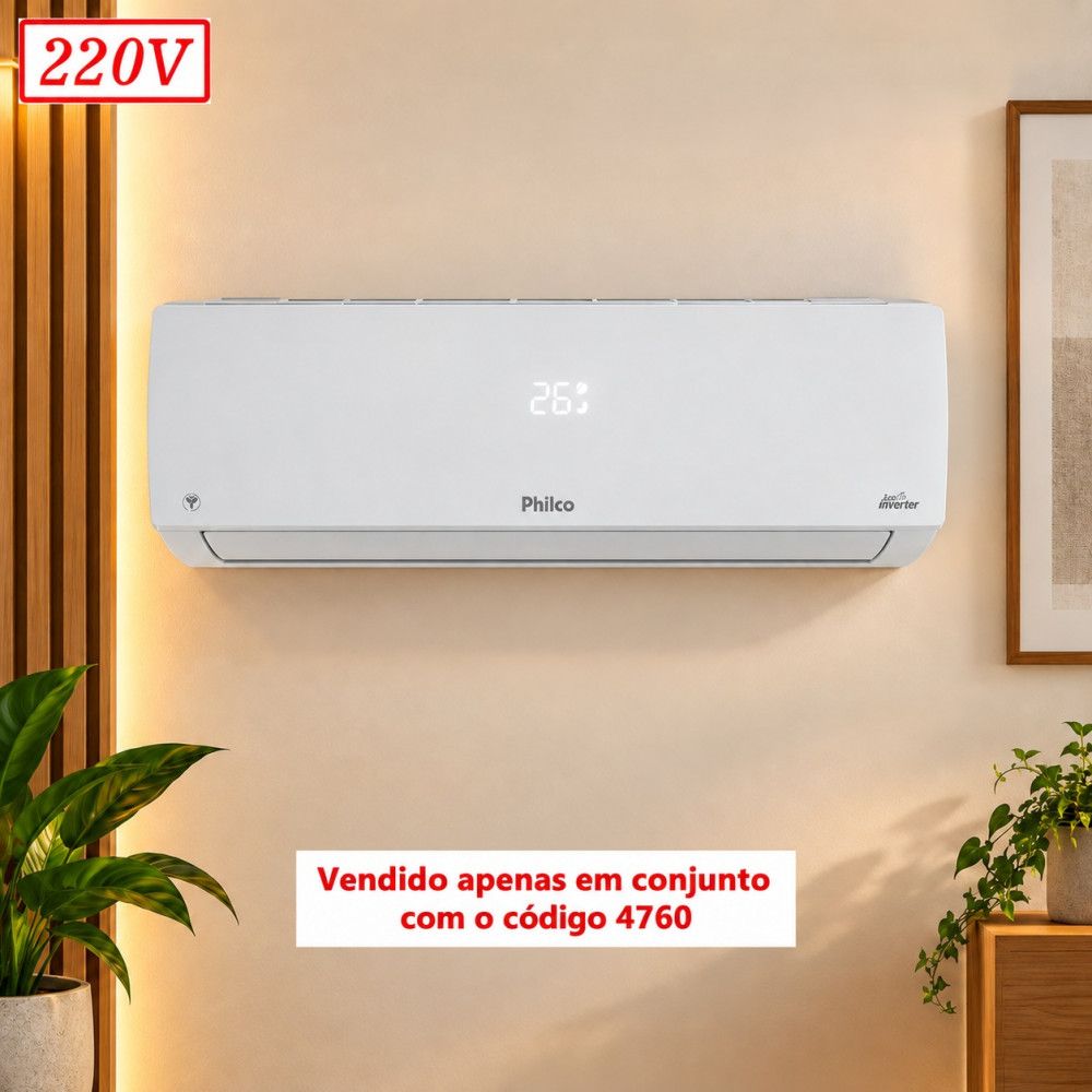 Ar Condicionado Evaporadora Philco Split Hi Wall Eco Inverter Pac12fb 12000 Btu 220V