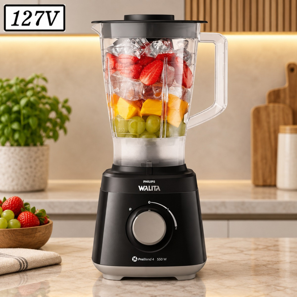 Liquidificador Philips Walita Daily 550W 2 Vel 127V Preto