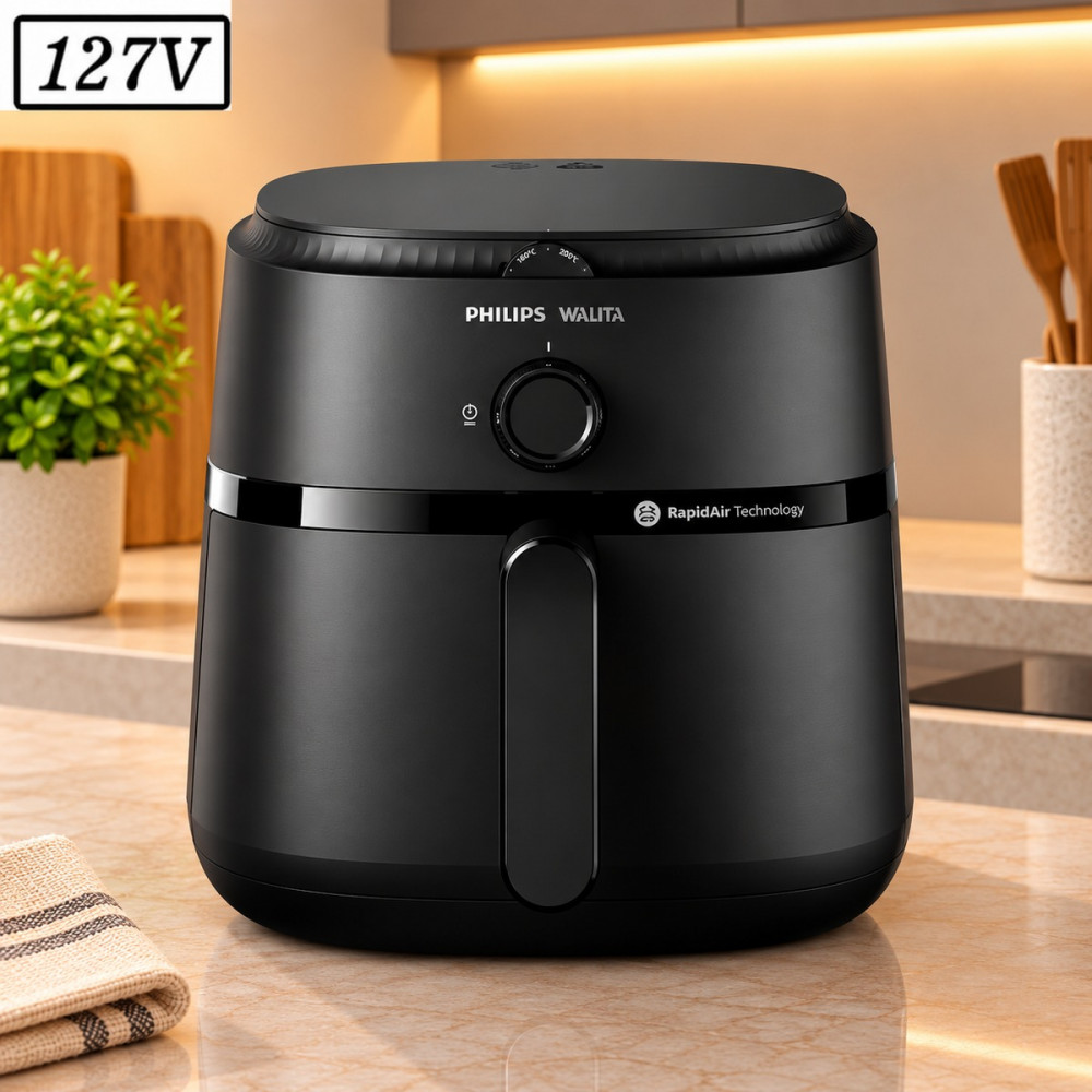 Fritadeira Philips Walita Air Fryer 6,2L 1700W 127V Preto
