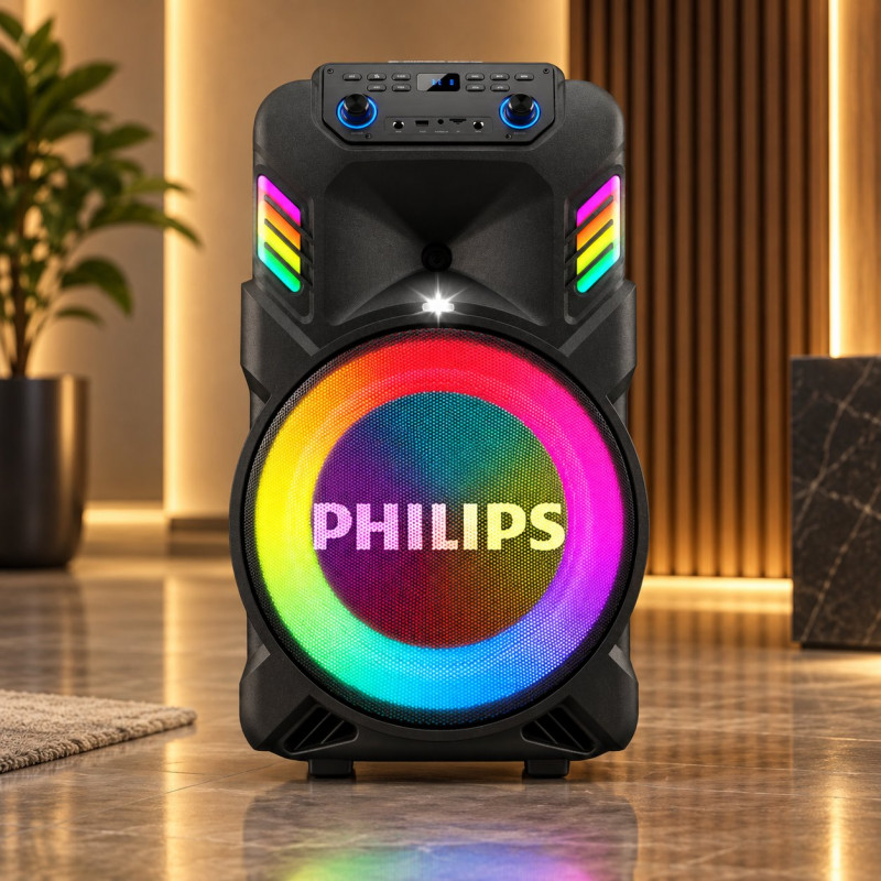 Caixa de Som Philips Amplificadora Trolley com Fm 650 Wats