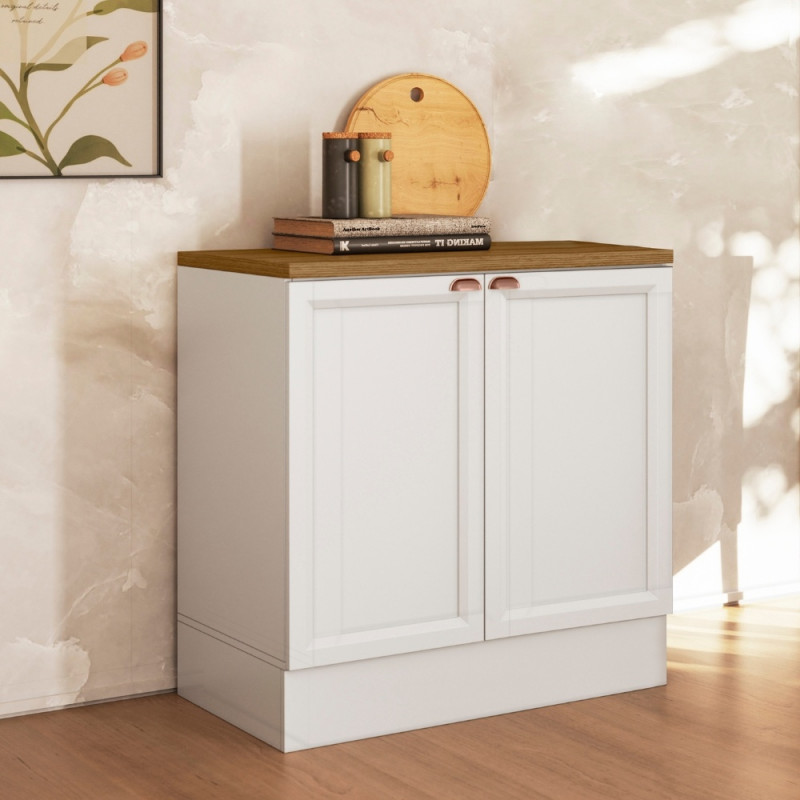 Balcão Poliman 2 Portas Unna 80CM Branco