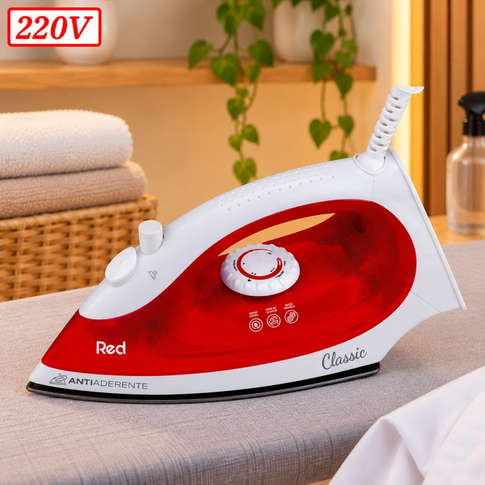 Ferro de Passar Red Mobile 220V Branco/Vermelho