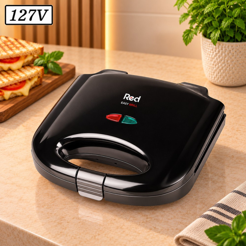 Sanduicheira Easy Grill Red Mobile 750W 127V Preta