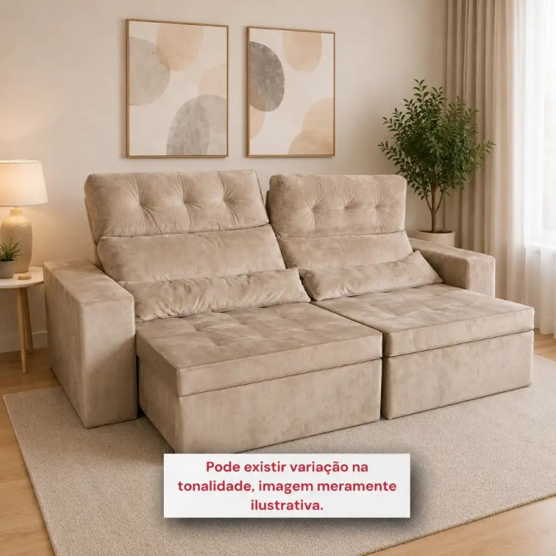 Estofado Rg Robust Retratil 2.50 Bege Escuro Inca 16