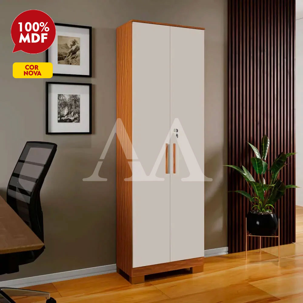 Multiuso 2 Portas Abrir Ronipa Bordo com Chave Amendoa/Off White
