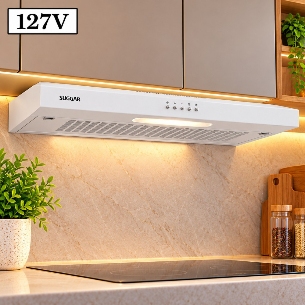 Depurador Ar Suggar Slim 80CM 3 Vel 127V Branco