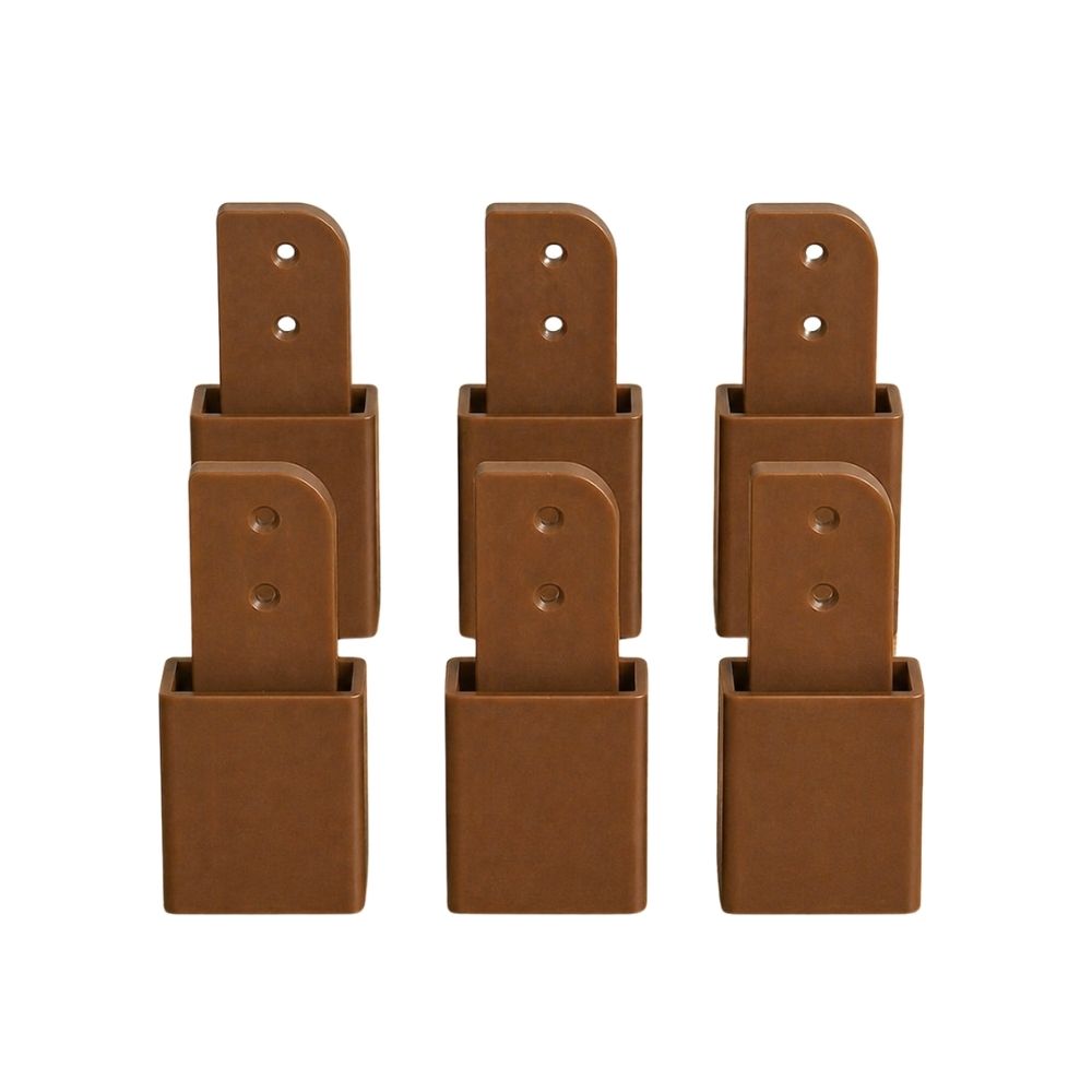 Kit Tcil Pés com 6 Plastico com Regulagem Caramelo
