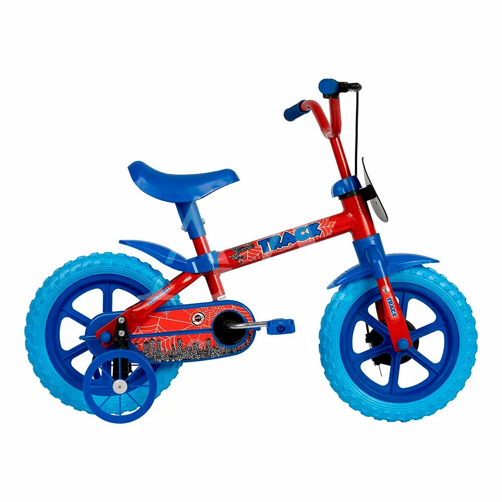 Bicicleta Tk3 Track Arco Iris Aro 12 Infantil sem Marcha Vermelho/Azul